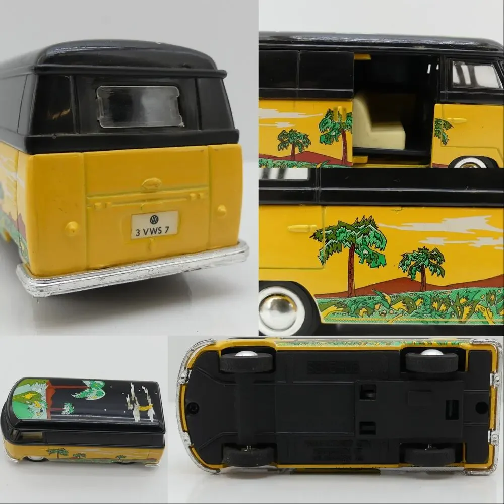 Lot of 4 Vintage VW Volkswagen Beetle Bus Toy Cars Diecast Plastic Collectibles